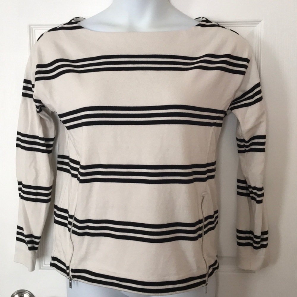 Banana Republic side zip striped sweater